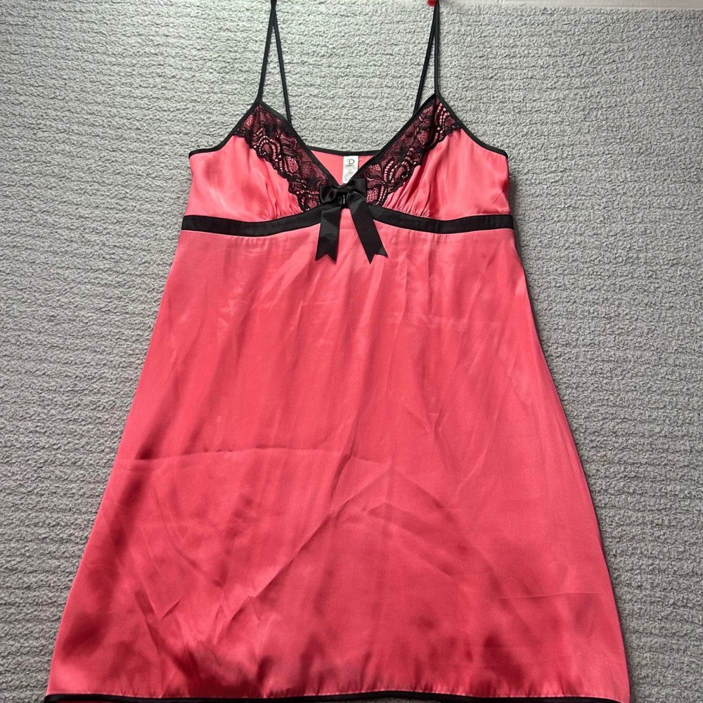 ND Intimates S Satin & Lace Trim Babydoll Slip Dress trend romantic coquette